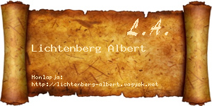 Lichtenberg Albert névjegykártya
